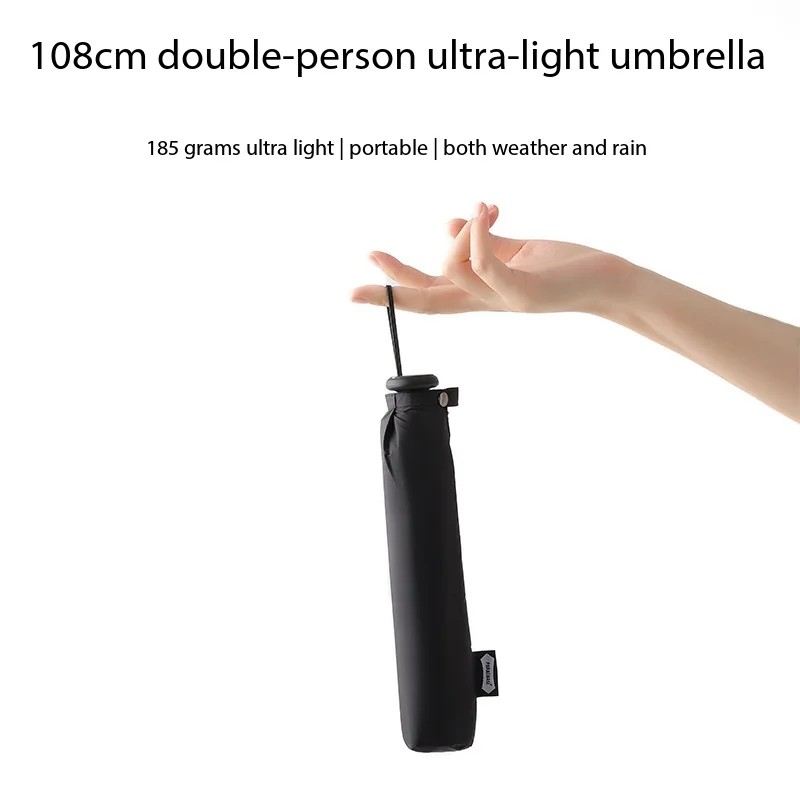 108cm 6-Ribs 30D Ultra-light Large-sized Umbrella, Black Rubber UV protection Sun Umbrella, All-purpose , Sunshade for Women