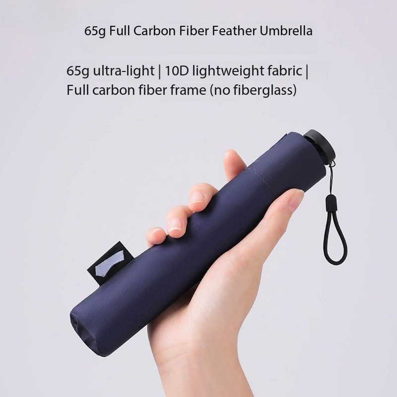 65g Full Carbon Fiber Feather Umbrella Japanese ultra Light ultra Fine Portable Pencil Umbrella Super Splash Umbrella Female