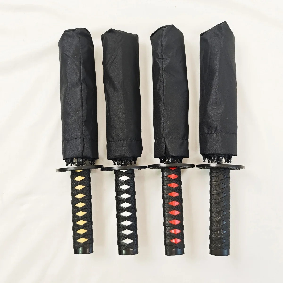 Cross Border Japanese Style Creative Three Fold Samurai Men's Sun and Rain Umbrella Personalized Sword Anime Folding