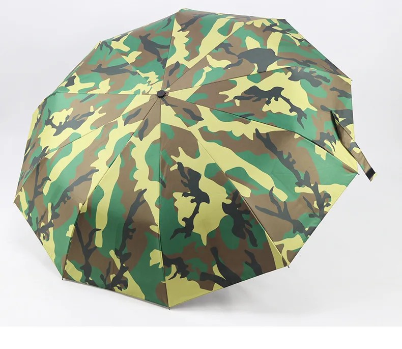 Camouflage Vinyl Sun Umbrella Student Automatic 10rib Folding Outdoor Sunscreen Shade  Sunny Rainy Days Manufacturer Wholesale