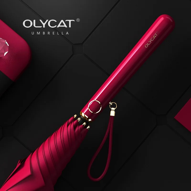 Goddess Automatic Long Handle Umbrella Dual Use for Sun and Rain Bridal Umbrella Sun Protection and UV Blocking Parasol