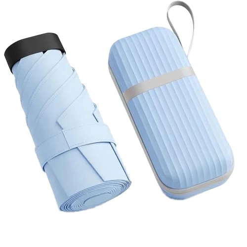 Mini Pocket Capsule Umbrella, Black Rubber Folding Umbrella, Umbrella, Sun Protection, UV Protection, Sunshade, UPF