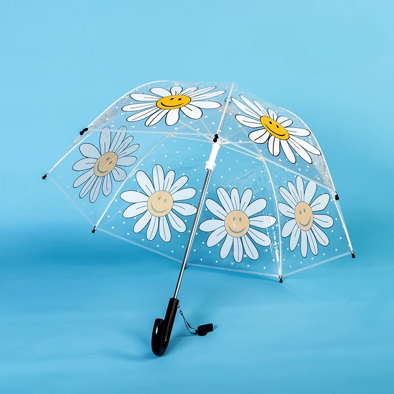 Trending New Sunflower Children's Umbrella Cartoon Sunflower Pattern Fiber Rib Kindergarten Umbrella in Stock Wholesale