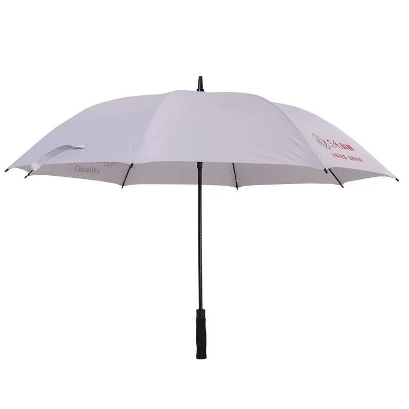Self Opening Business Golf Umbrella 27 Inches Middle Section Silver Glue Logo Gift Advertising Wholesale Long Handled 8 Ribs