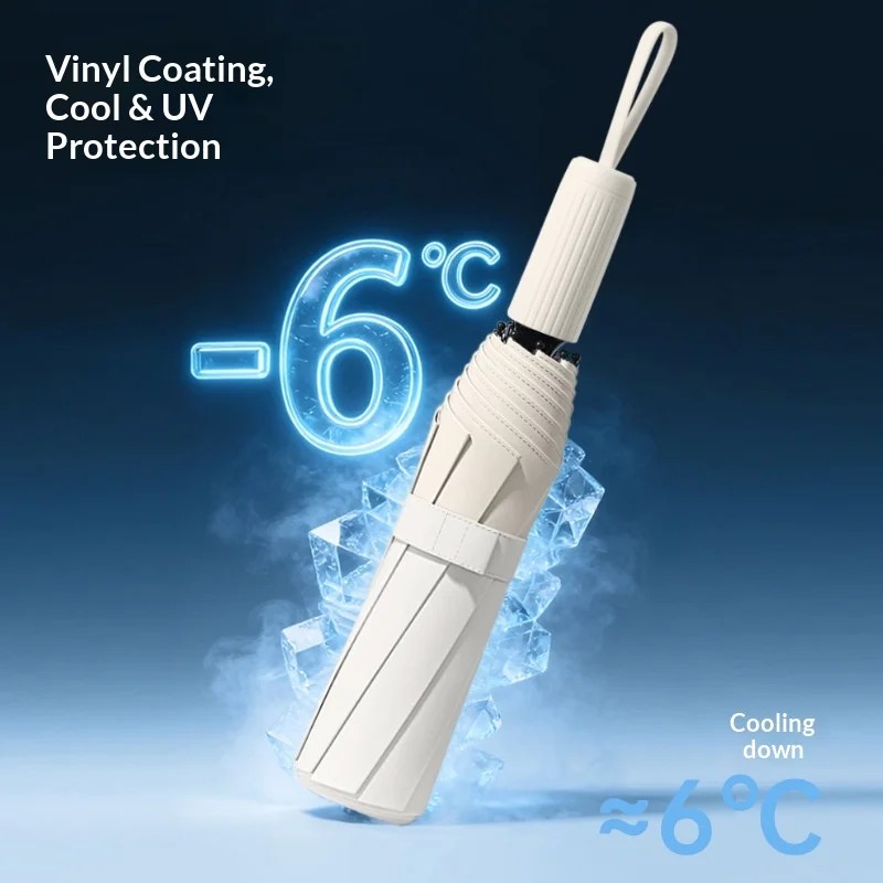 Color Matching Three-Folding Foldable UV-Proof Sunshade Umbrella Men Women Customized Two-Person Business Gift