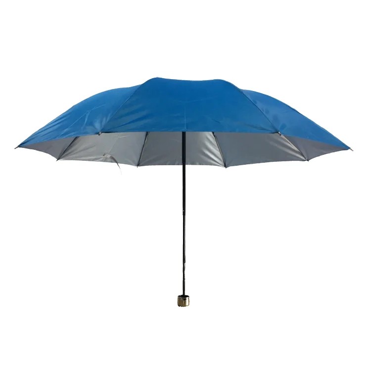 Three Fold Sun Umbrella 4section Shaft Silver Coating Sun protection AntiUV Parasol Advertising Umbrella Custom LOGO UPF40+