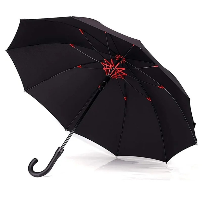 Cross Border for Automatic Opening Advertising Golf Umbrella Custom for Japan Red Bone Long Handle Extra Large Windproof