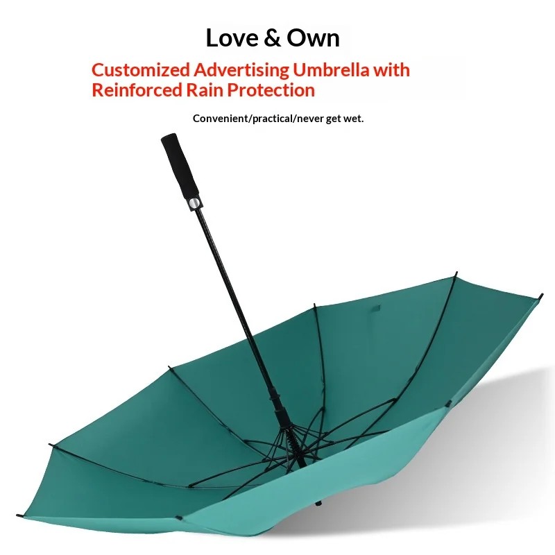 Full Fiber Custom Made Large Double Person Golf Umbrella Custom Logo High End Advertising Gift Automatic Opening UV Protection