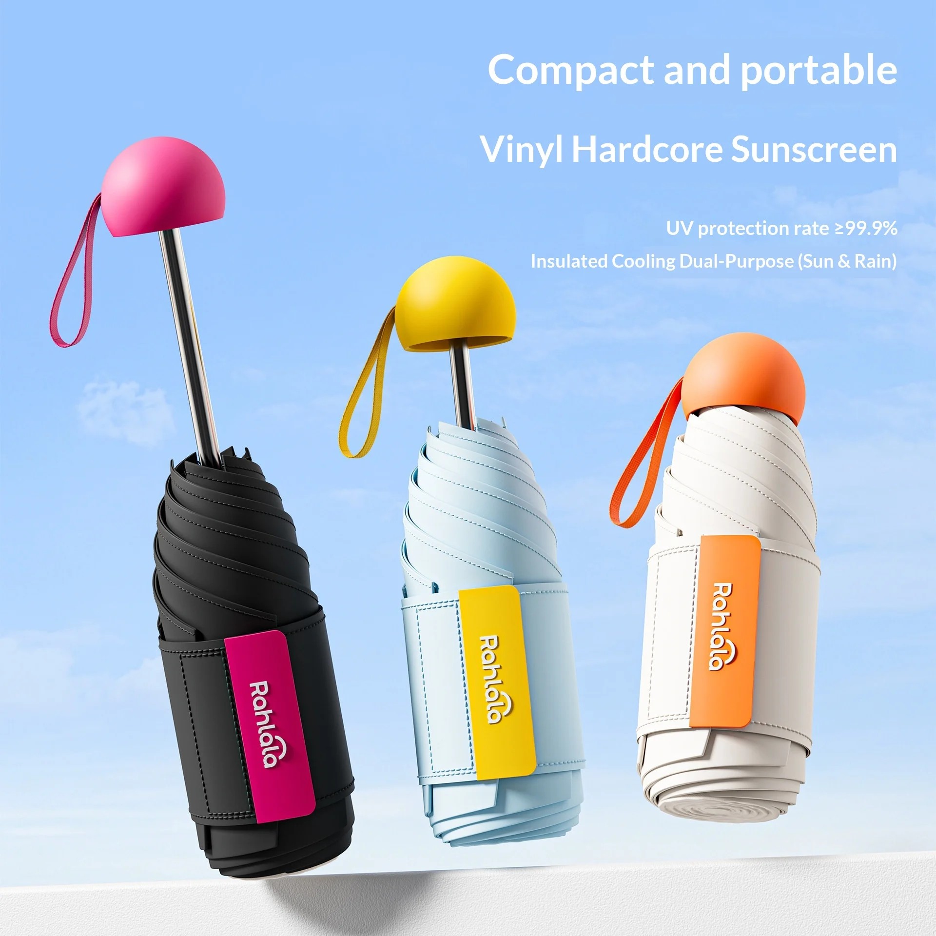 Summer Women's Business Gift Sun Protection Umbrella High Aesthetic Value Color-Contrast Design Portable Ultra Light