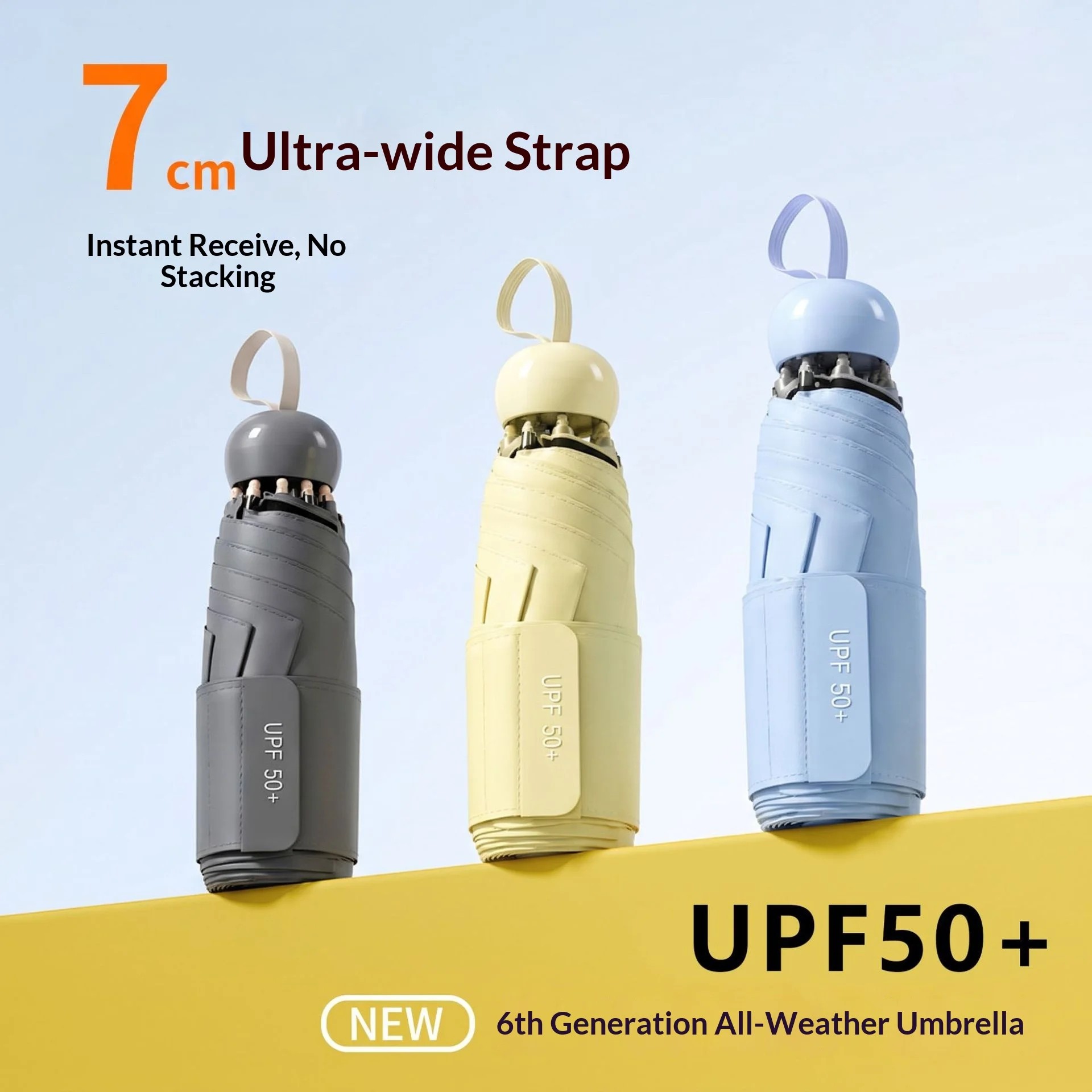 New Five-folding Manual UV-proof UPF50+ Women's Sun Umbrella-Sunny & Rainy Dual-use Folding Design