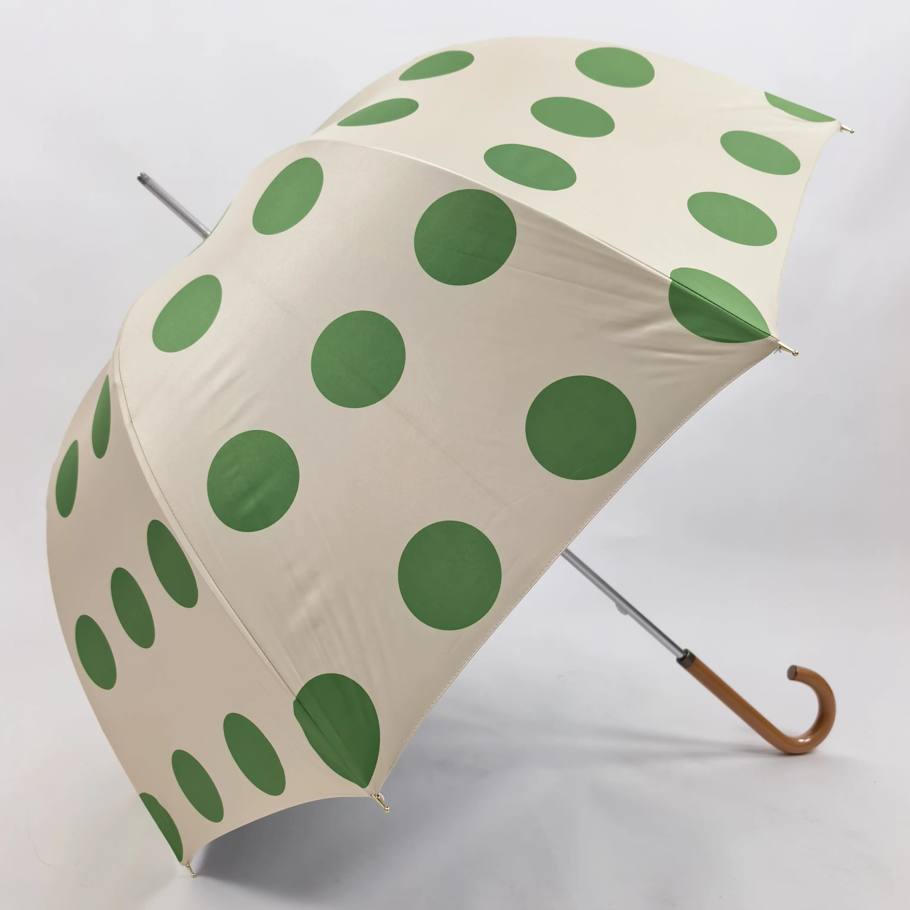 Japanese Woodene Manual Apollo Mushroom Umbrella Black Rubber UPF 50+ Business