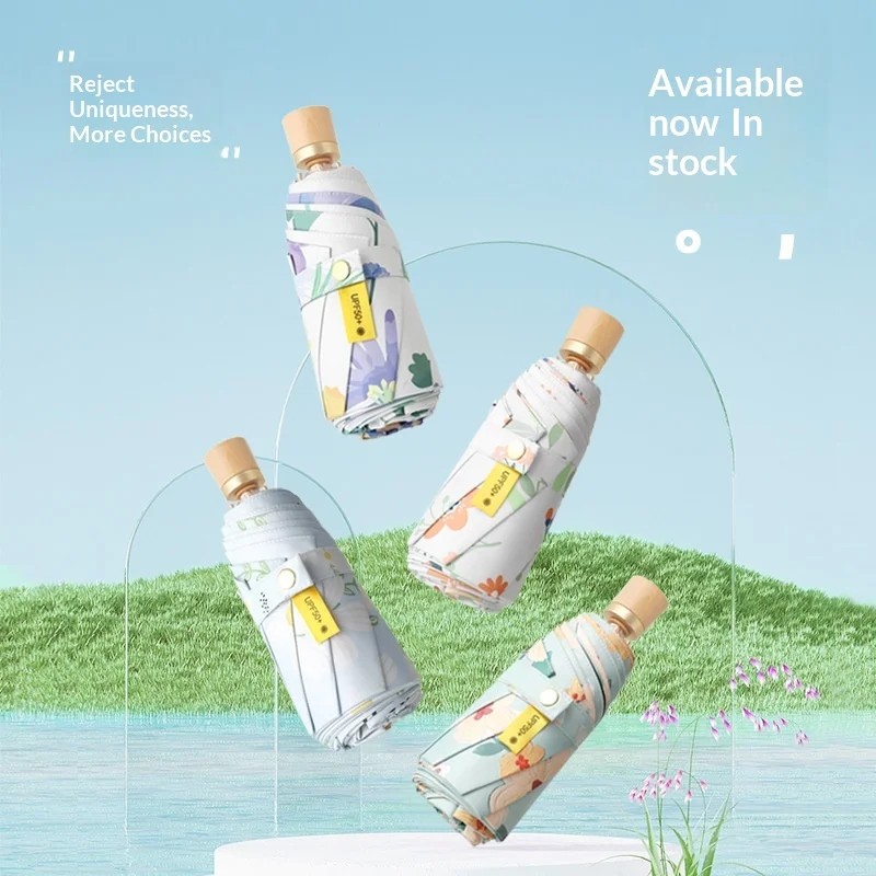 New Manual 8 Ribs Double Layer Flower Sunshade UV Protection Fresh Rain Sunny & Rainy Dual-Use Umbrella