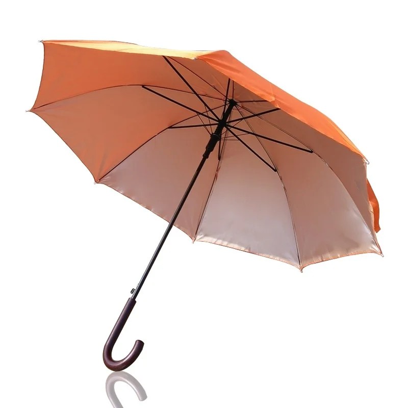 8bone Semi Automatic Silver Coated UV protection Long Handled Advertising Umbrella Business Gift Printed logo