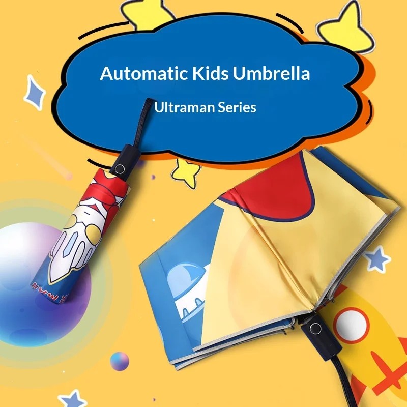 Wholesale in Stock Automatic Anti Rebound Cartoon Children's Advertising Gift Umbrella Students Portable Sunshade Sunscreen Both