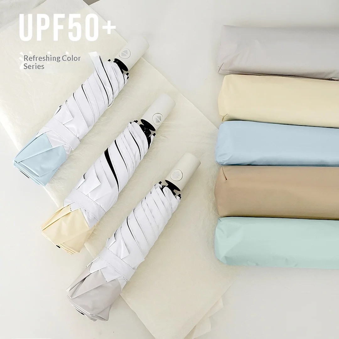 Color Matching Ultra-light Aluminum Fully Automatic Feather Umbrella Japanese Korean Style Folding UV-proof Sunshade Umbrella