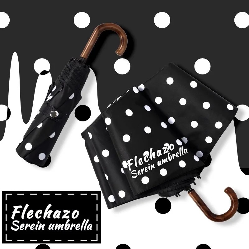 Creative High Value Manual Vintage Bent Hook Umbrella Dual Use Women's Sunscreen UV Proof Portable Folding Sunshade