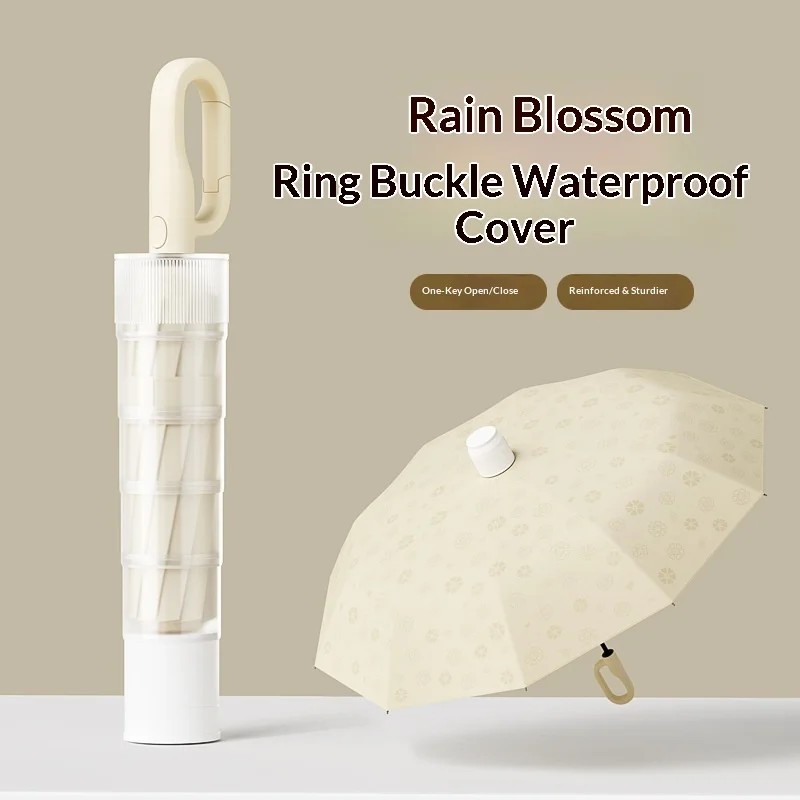 Waterproof Windproof Fully Automatic Foldable Umbrella 10 Ribs Reinforced Thickened Buckle for Men/Women Students School Use