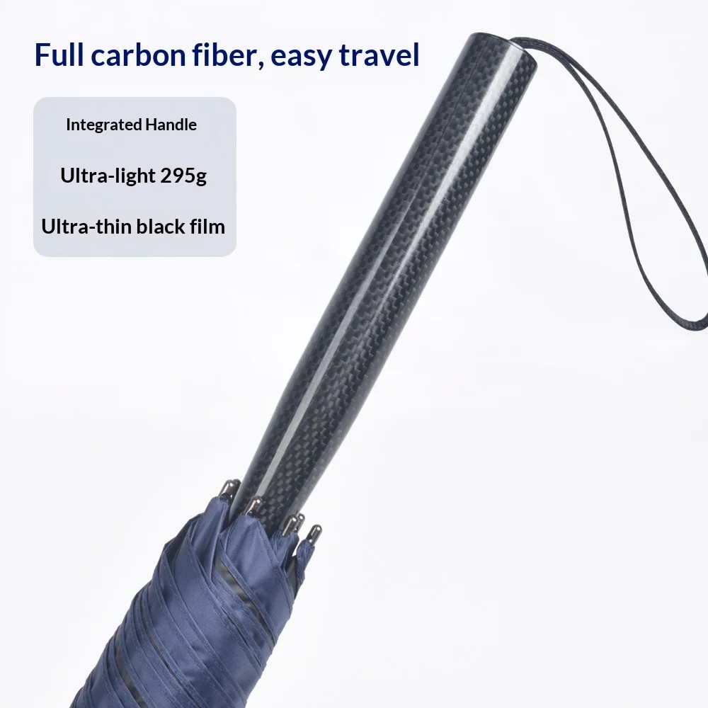Ultra Light Carbon Fiber Long Handled Umbrella Integrated Handle Modern Design Business Gift for Sunny Rainy Days Ultra Thin