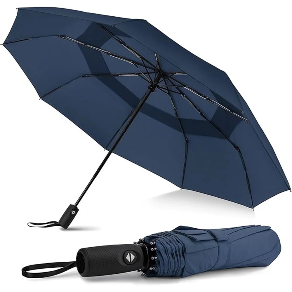 Cross Border Best Selling Automatic Handle Umbrella Double Layer Windproof Breathable Waterproof Umbrella Umbrella
