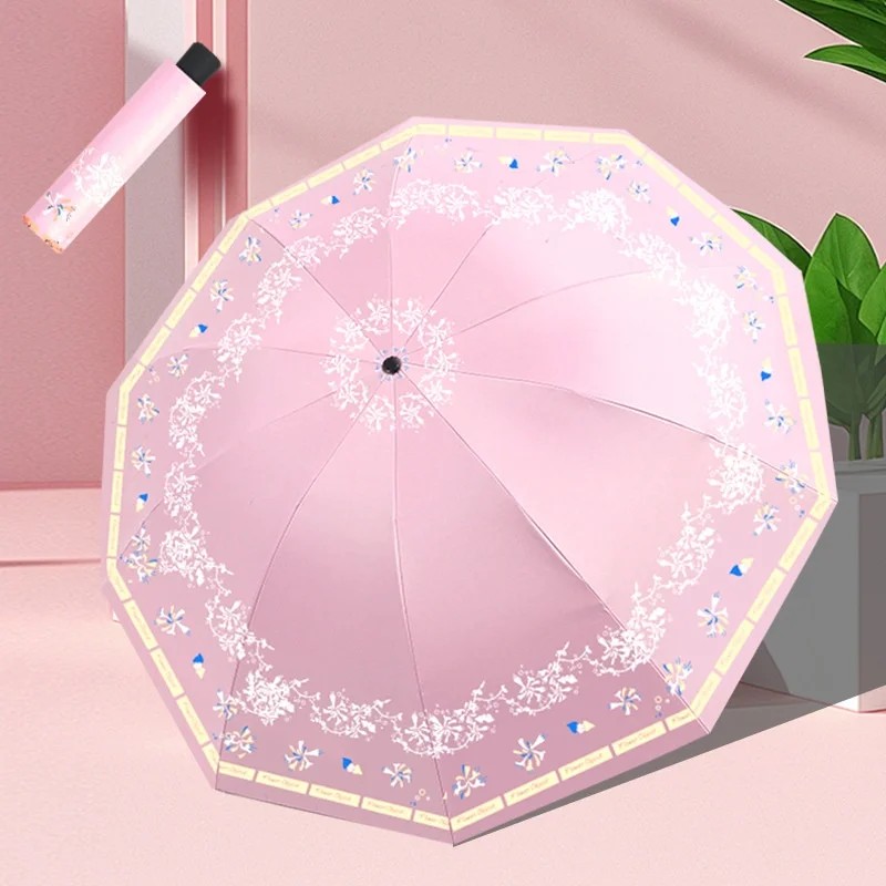 10-rib Extra Large Thickened UV-proof Sun Umbrella for Business Gifts Two-way Manual Strong Folding Windproof Rainproof