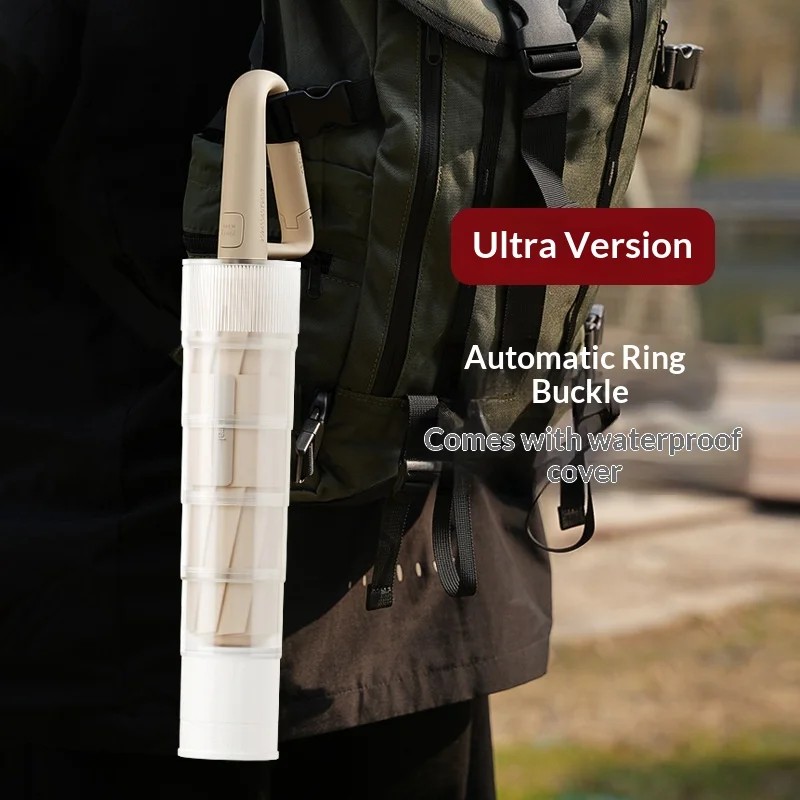 Ring Buckle Windproof Rainproof Automatic Dual-use Portable Folding Sunscreen Large Size Double-person Waterproof Cover Umbrella
