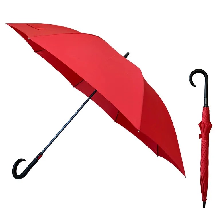 Customizable 25inch Windproof Fiber Straight Umbrella for Adults Large Size Hotel Brand Gift Advertising Manual 8 Ribs