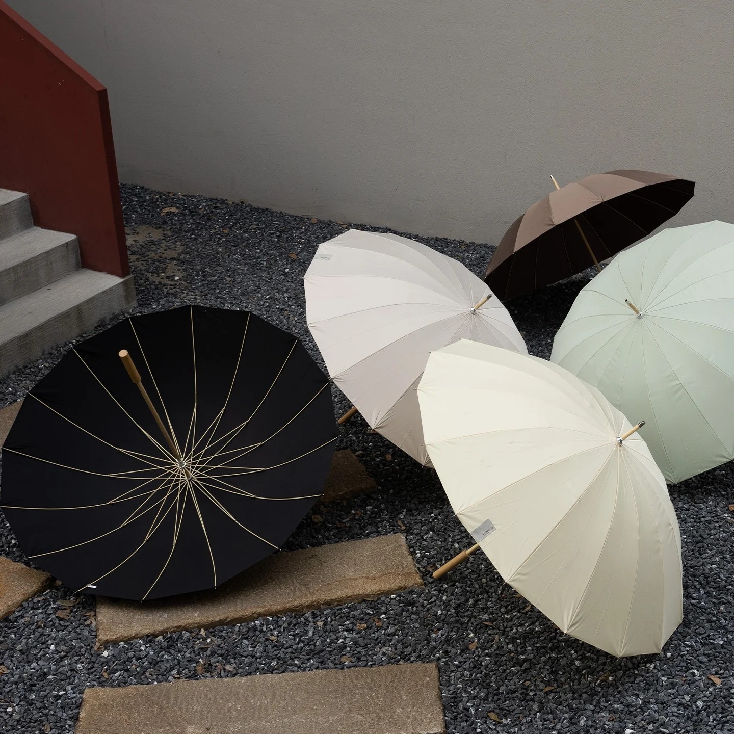 Wooden Large Umbrellas Thickened Reinforced Both Rain Shine Windproof UV Protection Long-Handled Dual-Use Vintage High