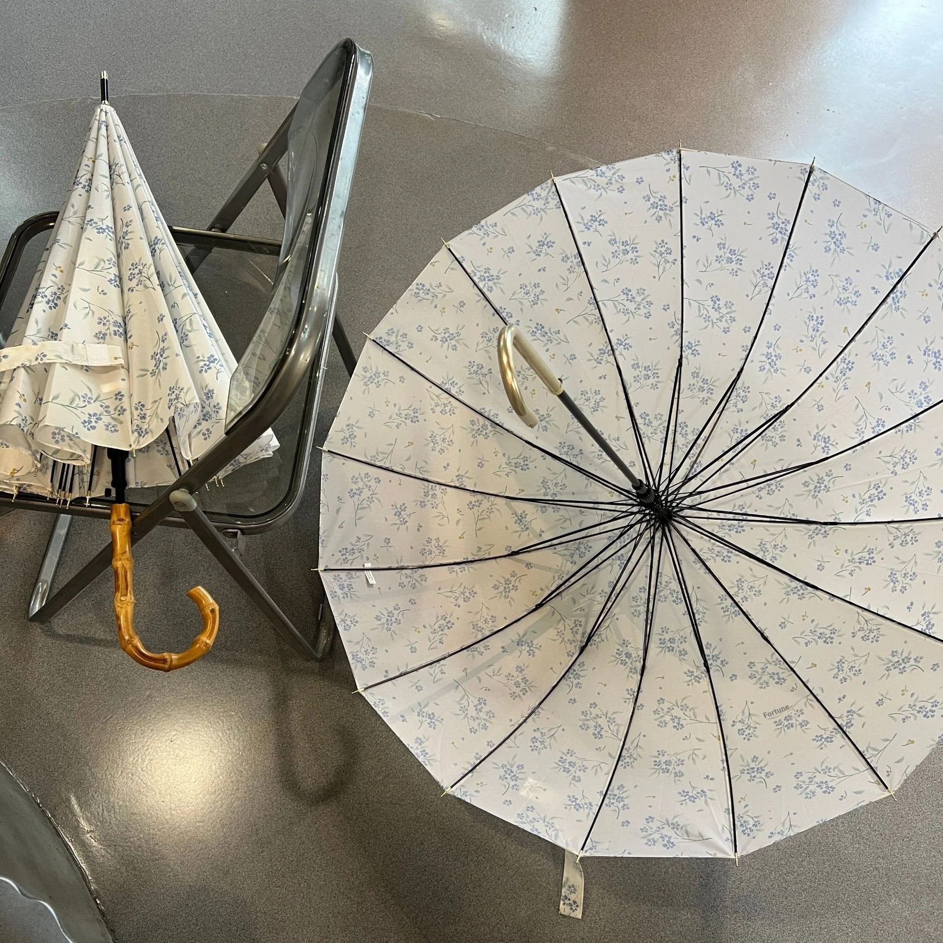 New French Style Floral Automatic Long Handled Thickened Enlarged 16 Ribs Women Portable Straight Umbrella 190T Nylon Fabric